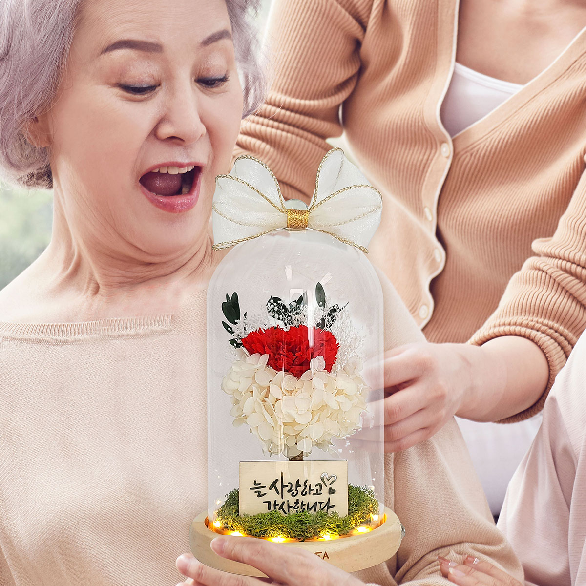 어버이날 카네이션 생화 꽃 프리저브드 유리돔 부모님 선물 - 상세 이미지 5
