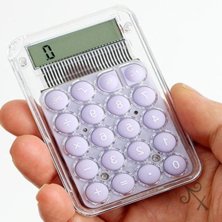 캔캔토토 버블톡 투명 미니 계산기 퍼플 사무용계산기