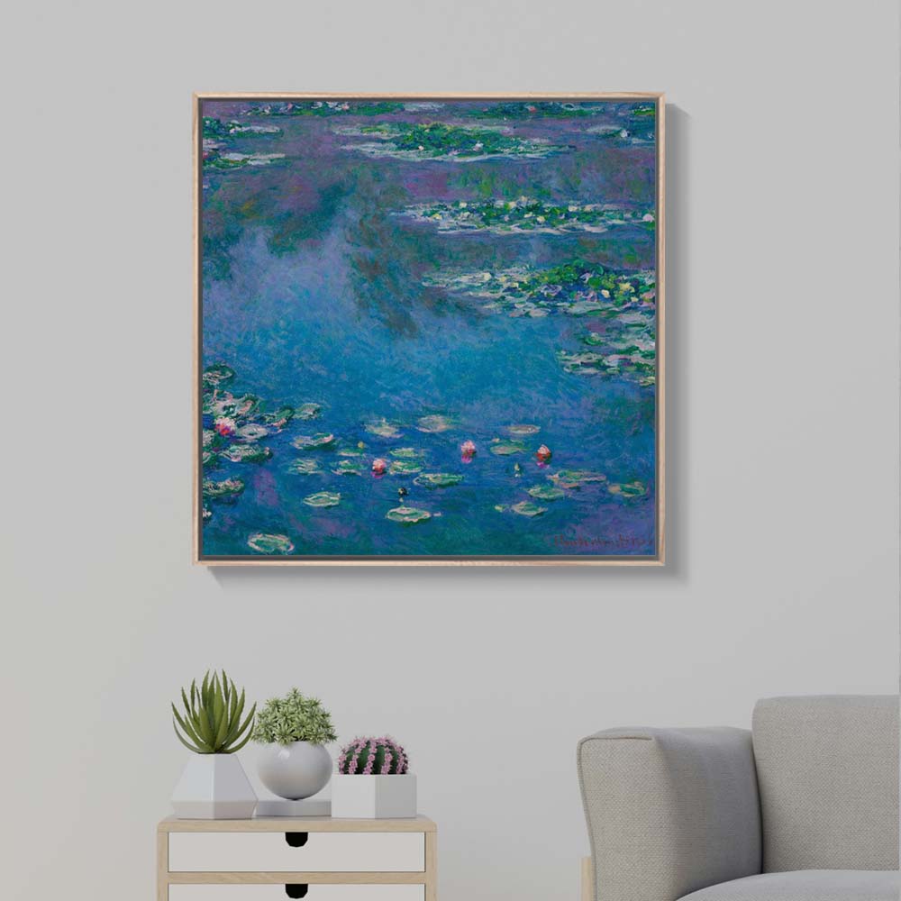 클로드 모네 수련 그림 70 x 70cm 명화거실 카페 인테리어 대형 캔버스 띄움 액자 - 상세 이미지 2