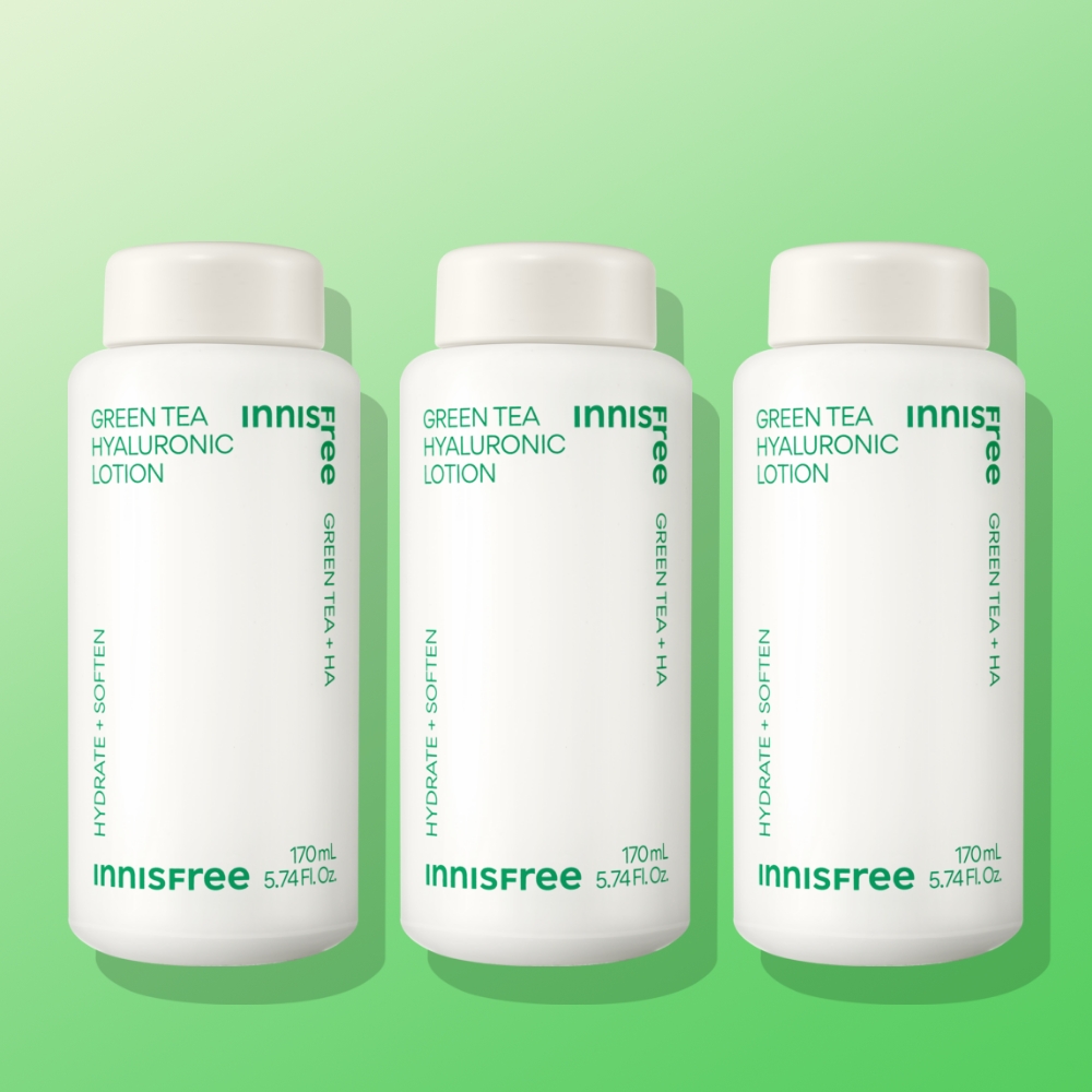 [트리플구성] 이니스프리 그린티 히알루론산 로션 / 저자극 수부지  속건조 170ml, 3개 제품 이미지