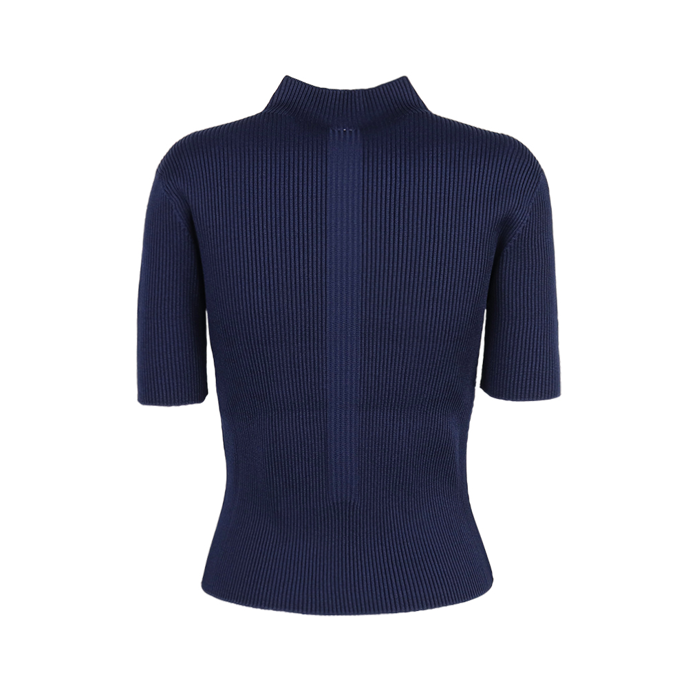 [25SS CFCL] 씨에프씨엘 여성 포트레이트 숏 슬리브 탑 CF009KN079 NAVY - 상세 이미지 2