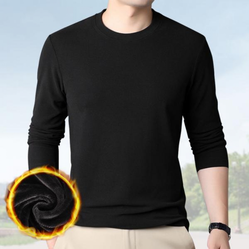 남자 기본핏 무지티 기모 롱슬리브 긴팔 맨투맨 티셔츠 이너웨어 긴팔티 - 상품 이미지