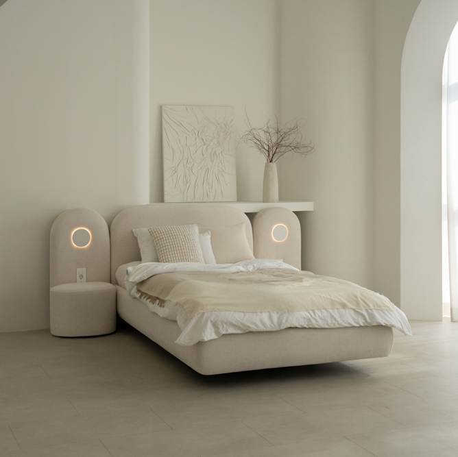 버킷츠 북슬립 스마트 패브릭 모션베드 전동침대 알람침대 슈브 shuv Q(퀸), 스카모샤또 진주 - Fog(아이보리)