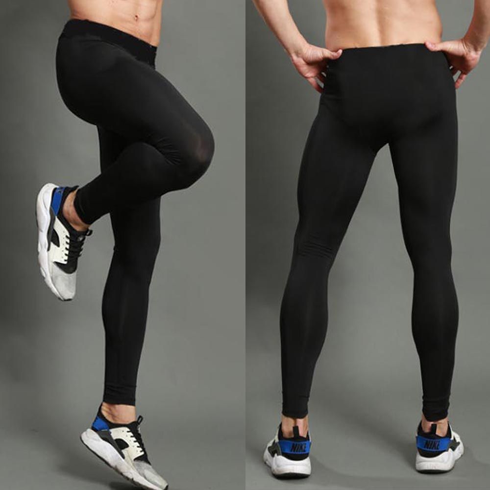 남자 스포츠 레깅스 고탄력 원단 9부 쫄바지 타이즈 남성 여름 - 상품 이미지