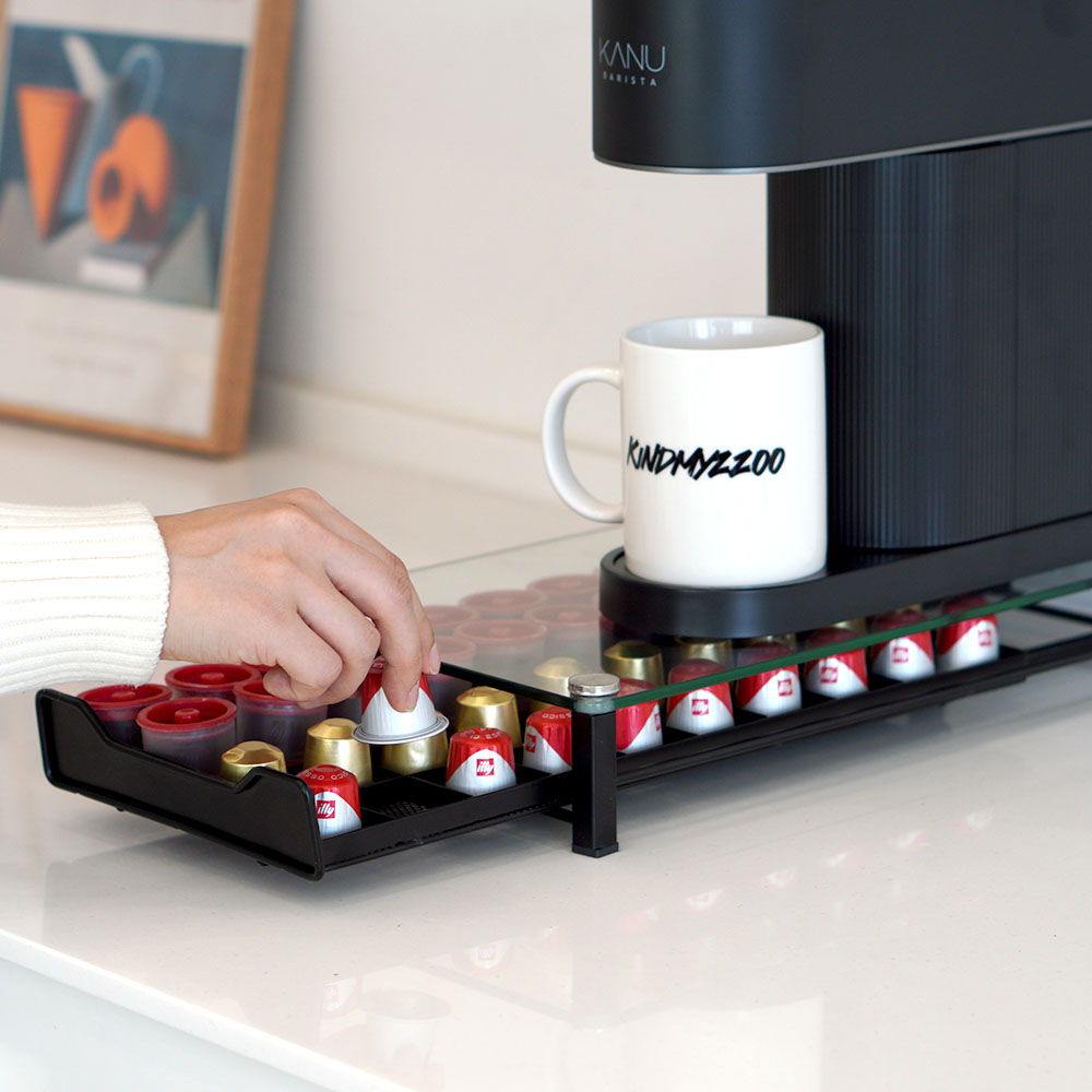 서랍형 커피캡슐보관함 네스프레소 일리 강화유리 40구 호환 - 상세 이미지 2