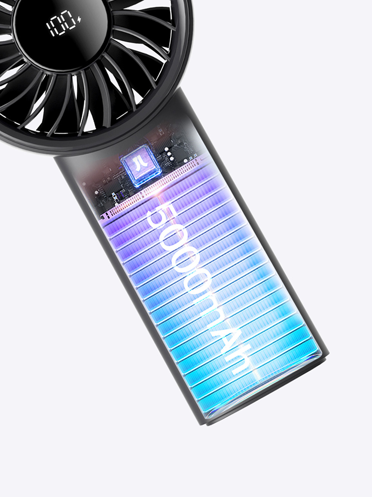 5000mAh 휴대용 손 선풍기 소형 무선 미니 선풍기 손풍기 LIFE4 카본 블랙 이미지 7
