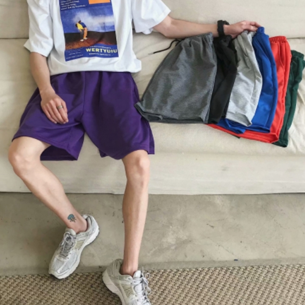 남성 반바지 면반 트레이닝 캐주얼 허리밴딩 INSUM 59 트레이닝팬츠 운동 홈웨어 - 상품 이미지