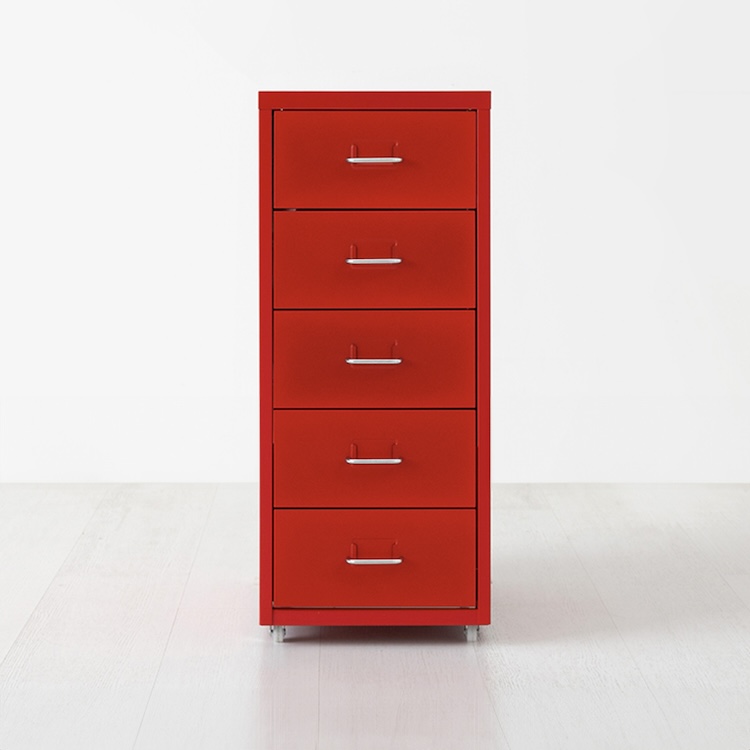 피하 서랍장 280x410x685mm, 5단, 레드 0855.5707 - 상품 이미지