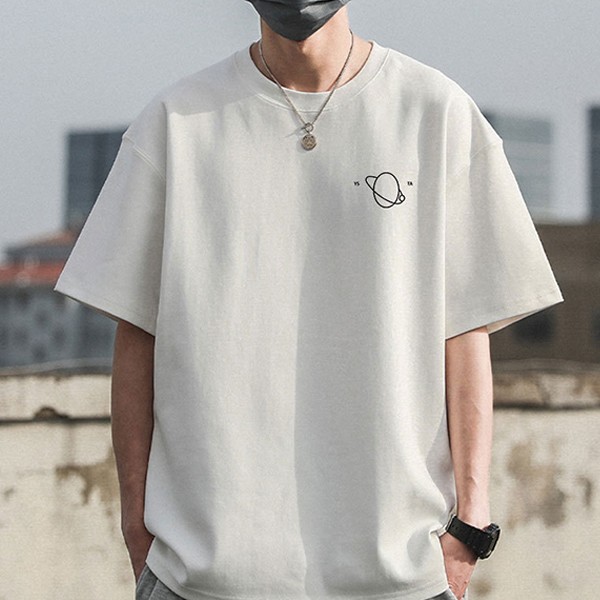 부드 로운 소재 오버핏 우주 반팔티 IS- TS 51 여름 티셔츠 패션 데일리룩 - 상품 이미지