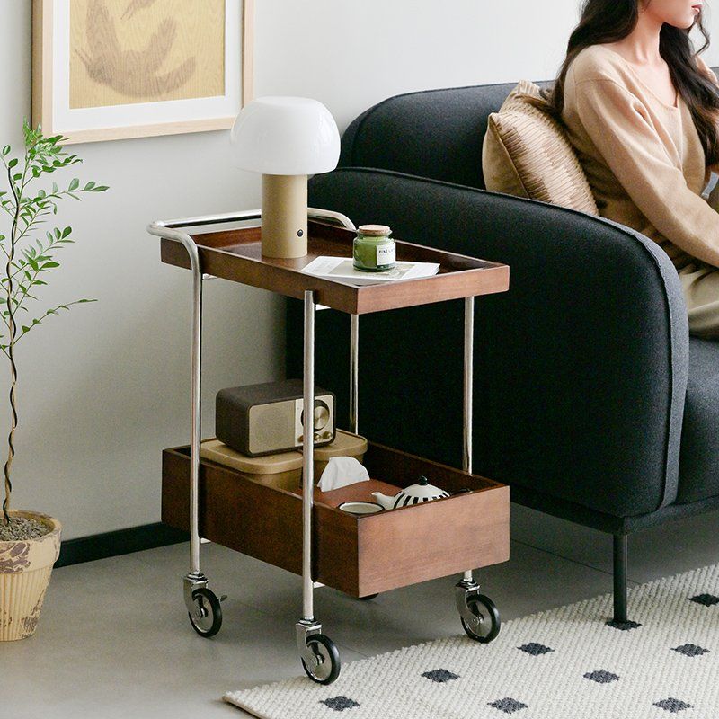 레트로 이동식 사이드테이블 거실 인테리어 보조테이블