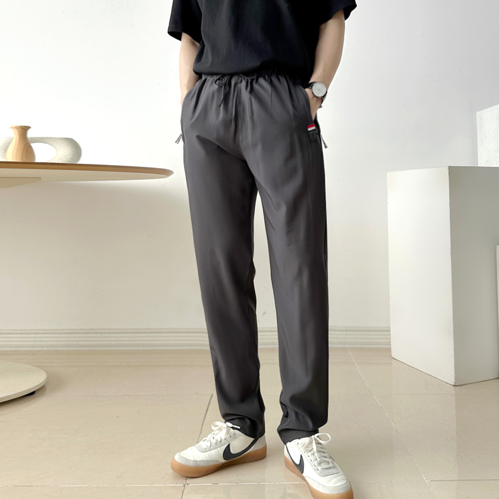 레빈 밴딩 팬츠 일자바지 여름 트레이닝 등산 고무줄 낚시 편한 슬림핏 쿨링 - 상품 이미지