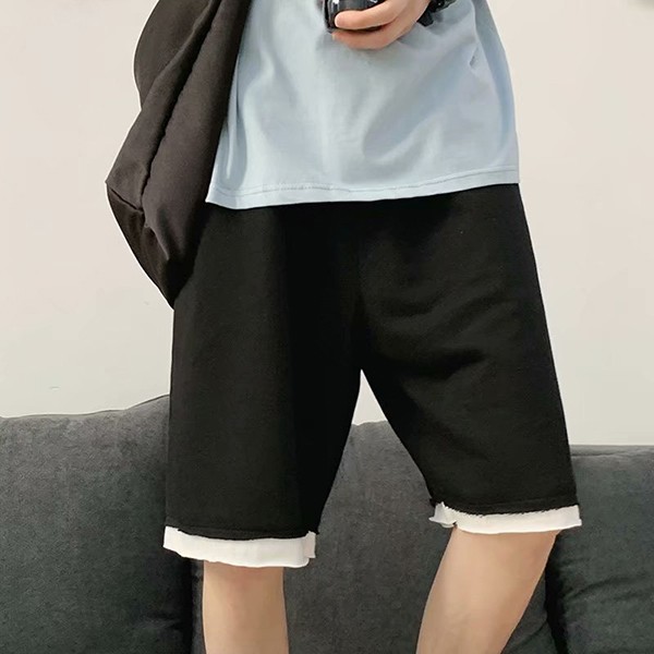 남성 레이어드 데일리 5부 반바지 팬츠 IS- PA 61 밴딩 - 상품 이미지