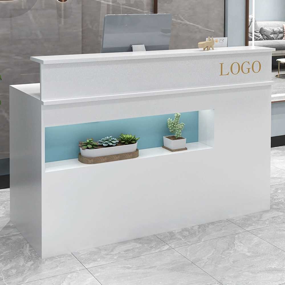 테이블 카운터테이블 카페 상품 계산대 학원 매장 옷가게 80x50x100cm화이트 - 상품 이미지