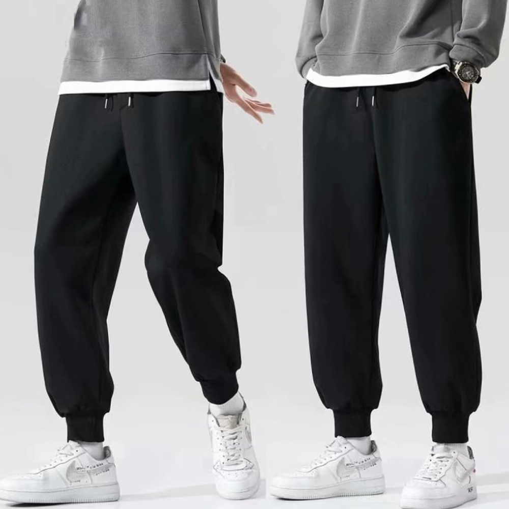 남성 기모 조거 팬츠 융털 바지 겨울 밴딩 남자 코듀로이 본딩 슬랙스 기본 검정 베이지 - 상품 이미지