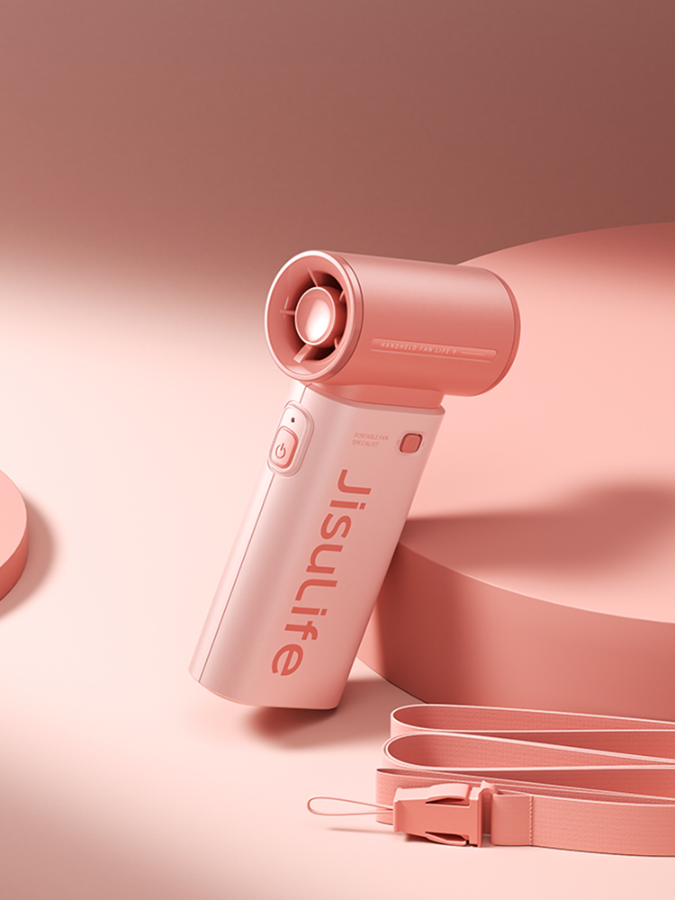 5000mAh 휴대용 손 선풍기 소형 무선 미니 선풍기 손풍기 LIFE9 파스텔핑크 - 메인 이미지