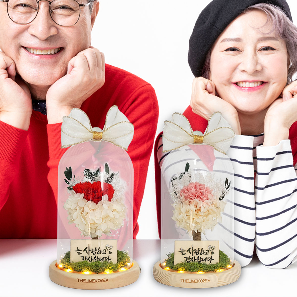 어버이날 카네이션 생화 꽃 프리저브드 유리돔 부모님 선물 - 상세 이미지 4