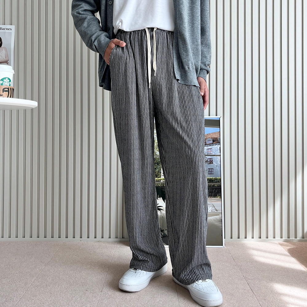 스칸다 비아 남자 노기모 와이드 팬츠 SD- 241019M 남녀 공용 허리밴딩 통바지 - 상품 이미지