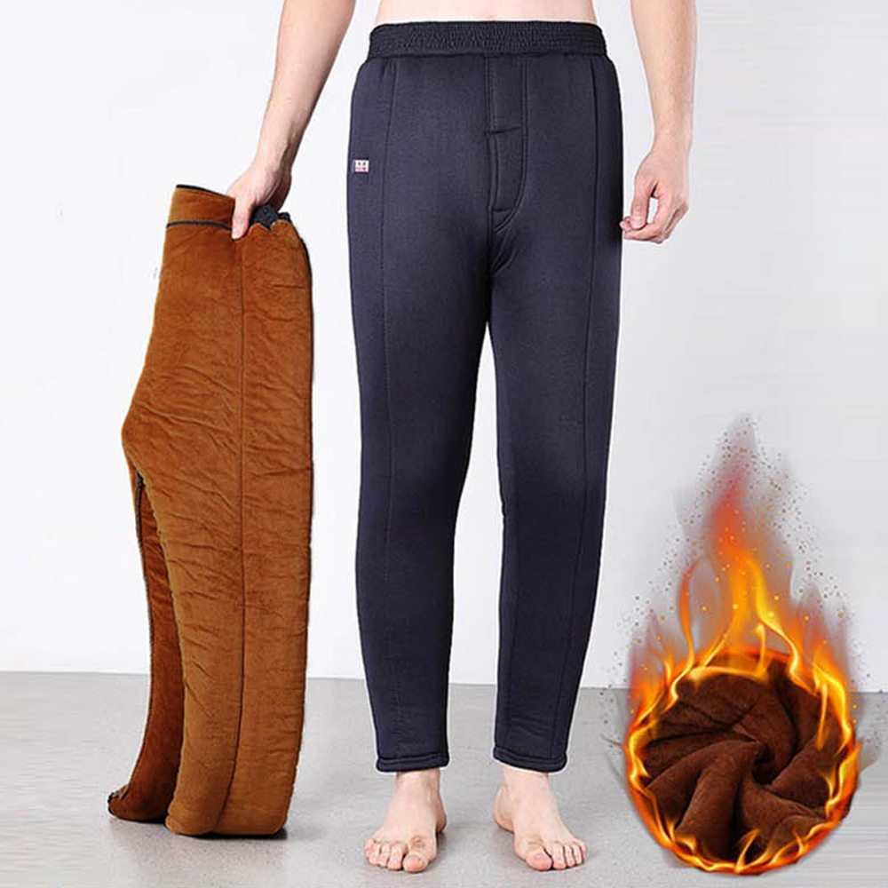 남자 도톰한 털바지 겨울철 작업복 털안감 기모 남자털 남성 팬츠 따뜻한 남자퍼 - 상품 이미지