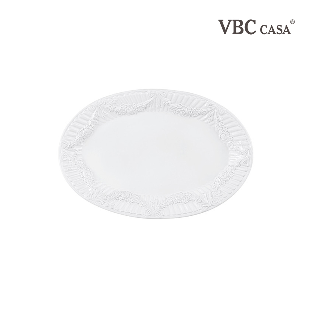 VBC까사 까메오 이태리 빈티지 수입 그릇 / 26.5cm, 갈랜드 타원접시(L) - 상세 이미지 3