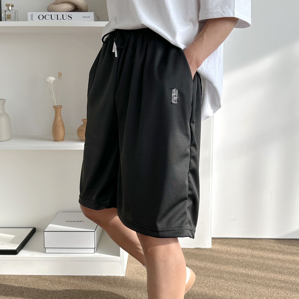 남성 여름 반바지 5부 쿨링 밴딩 트레이닝 팬츠 와이드 운동복 - 상품 이미지