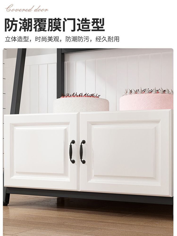 베이커리 진열대 홈카페 수납장 주방 하부장 120x40x145cm 카본블랙 - 상세 이미지 4