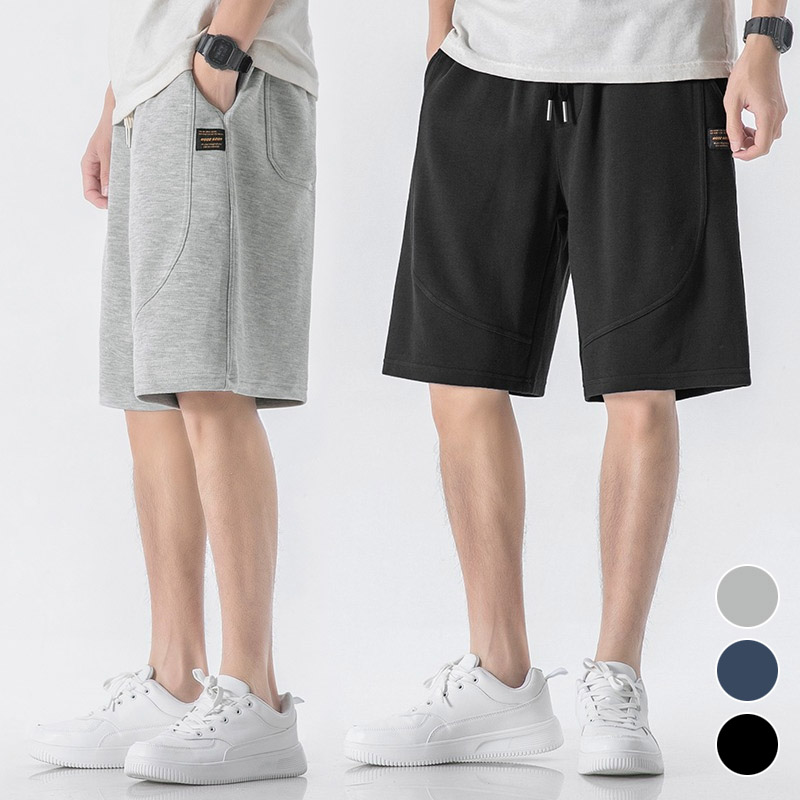 남성 편한 홈웨어 츄리닝 운동복 트레이닝 반바지 남자 여름 면바지 캐주얼 밴딩 면반 - 상품 이미지