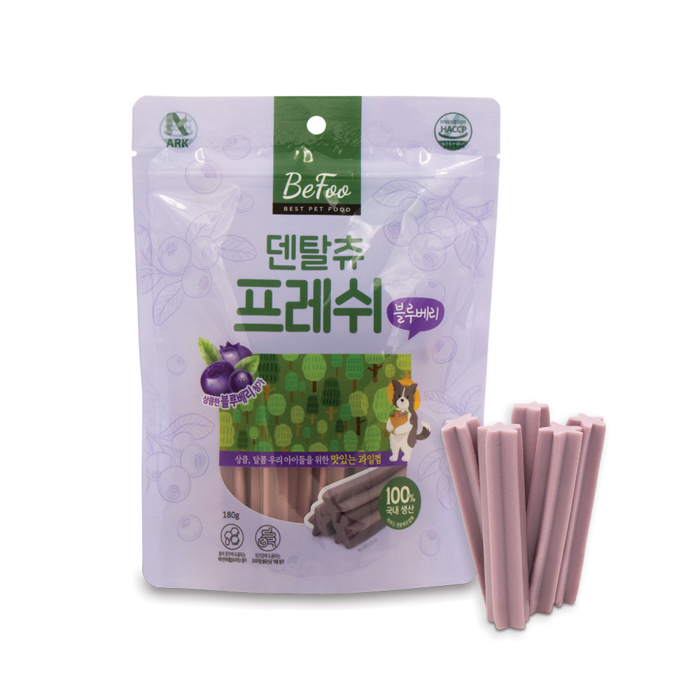 노령견도 문제없는 말랑한 치석관리 간식 베푸 덴탈츄 프레쉬 블루베리, 180g, 1개 - 상품 이미지