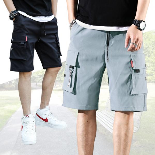 남자 반바지 카고 여름 5부 밴딩 팬츠 밀리터리 건빵 아메 카지룩 밀리터리룩 전술 - 상품 이미지