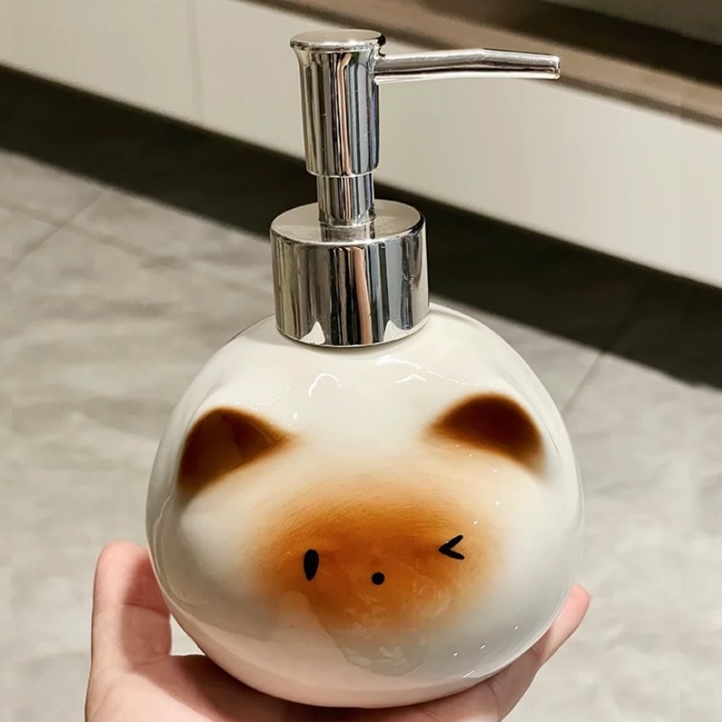 고양이 욕실 디스펜서 세라믹 공병 호텔 샴푸통 - 상세 이미지 4