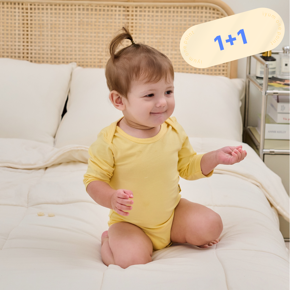 [1+1] 부드러운 유아 아기 긴팔 바디수트 모달 면 혼방 조카선물
