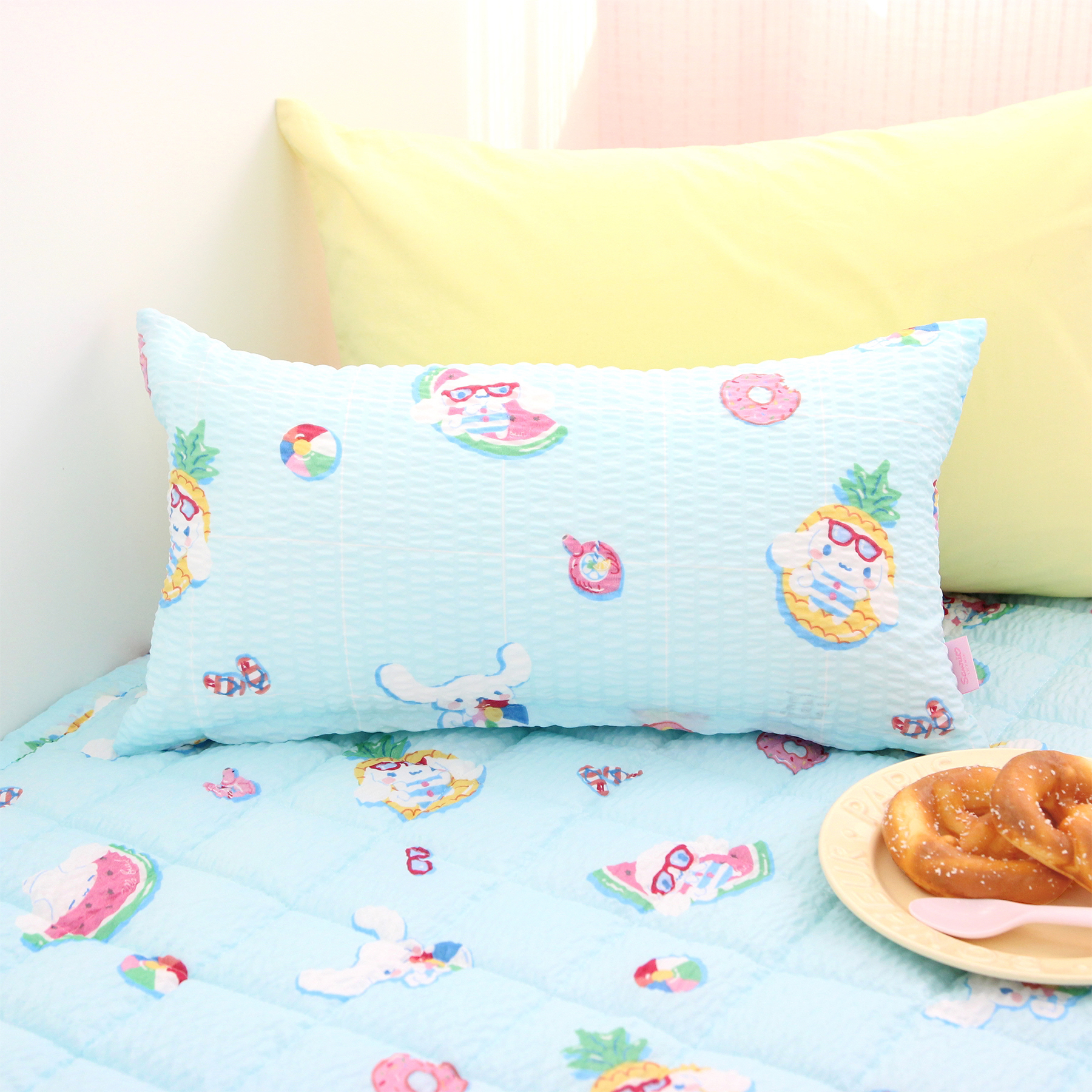 산리오 시나모롤 시어서커 리플아동베개 스위밍