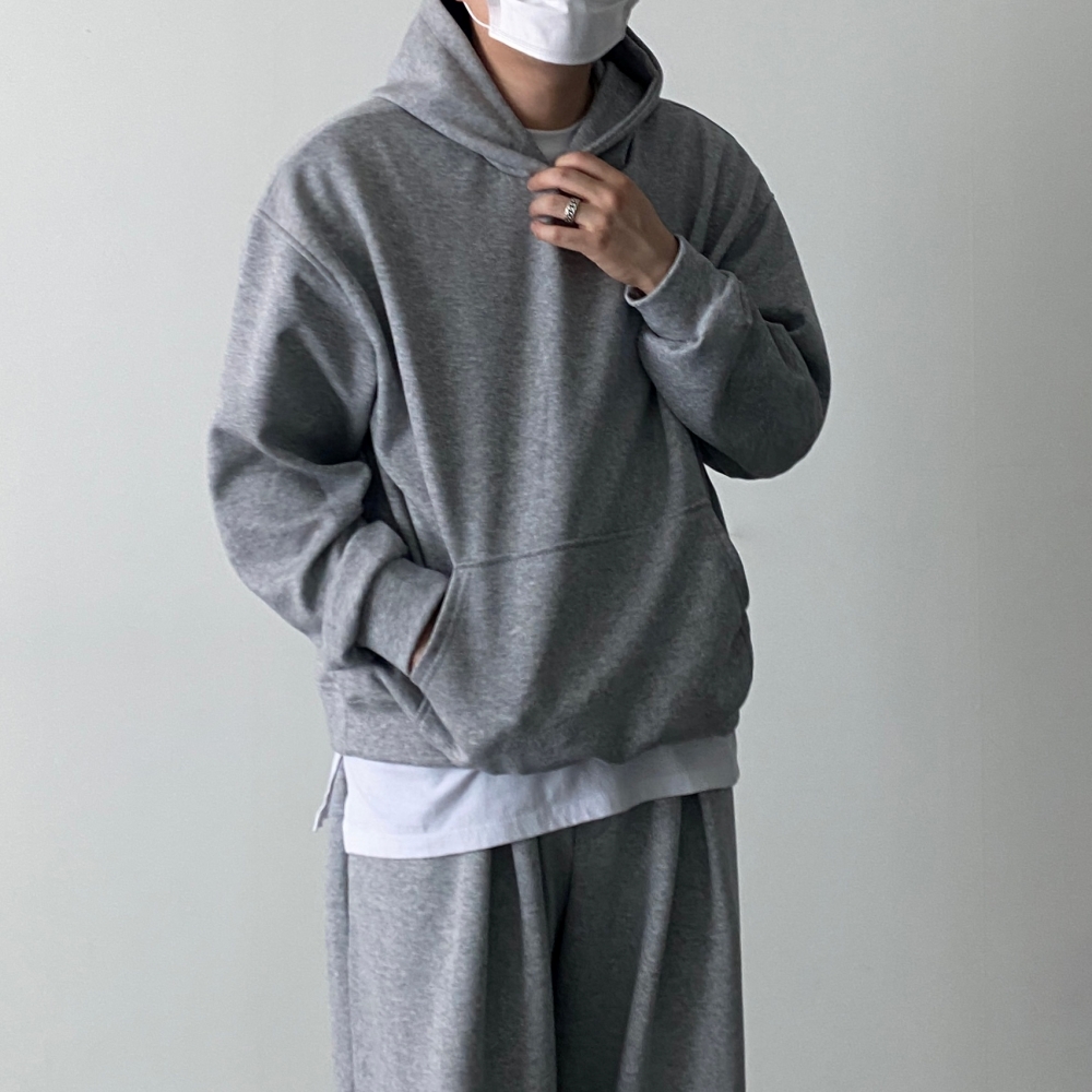 오버핏후드티 남자오버핏맨투맨 무지티 - 상세 이미지 3