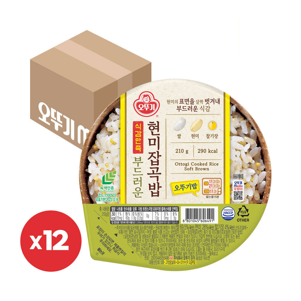 오뚜기 오뚜기밥 식감만족 부드러운현미잡곡밥 210g, 12개 - 상품 이미지
