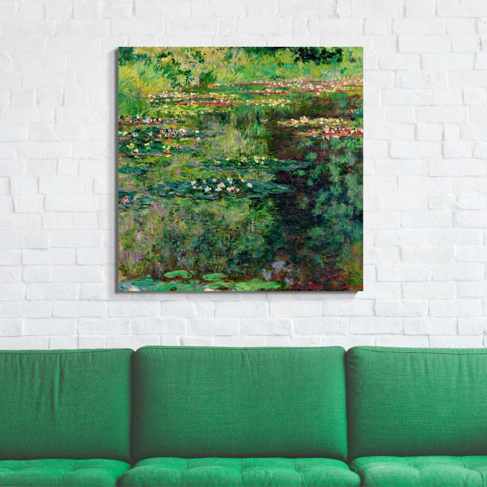 클로드 모네 수련1904 그림 70 x 70cm 명화 캔버스 띄움 액자 거실 카페 인테리어 - 상품 이미지