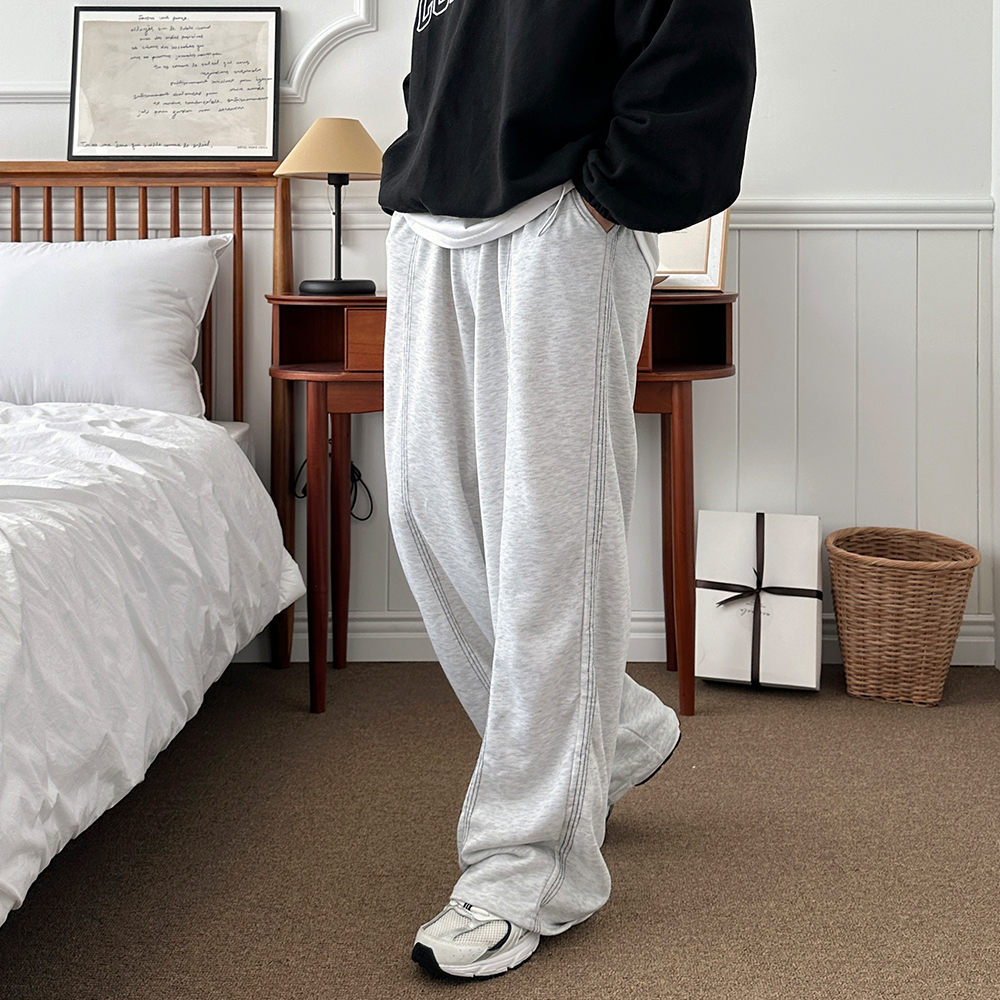 위너 남자 스티치 와이드 팬츠 SD- 240923M 바지 통바지 츄리닝 트레이닝 홈웨어 - 상품 이미지