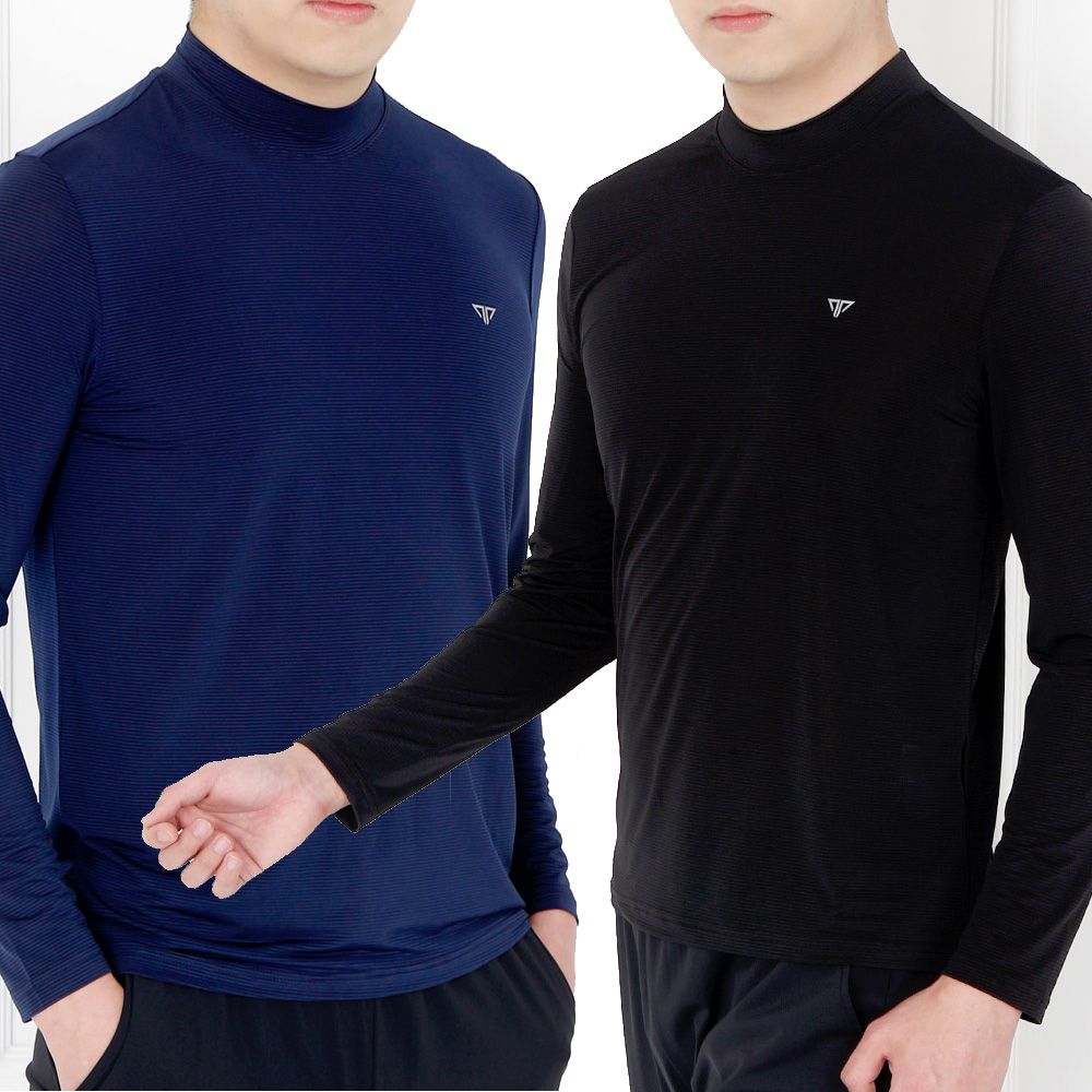 작업복 목폴라 냉감 반목 긴팔 쿨티 쿨링 티셔츠 쿨티셔츠 목티 쿨론 - 메인 이미지