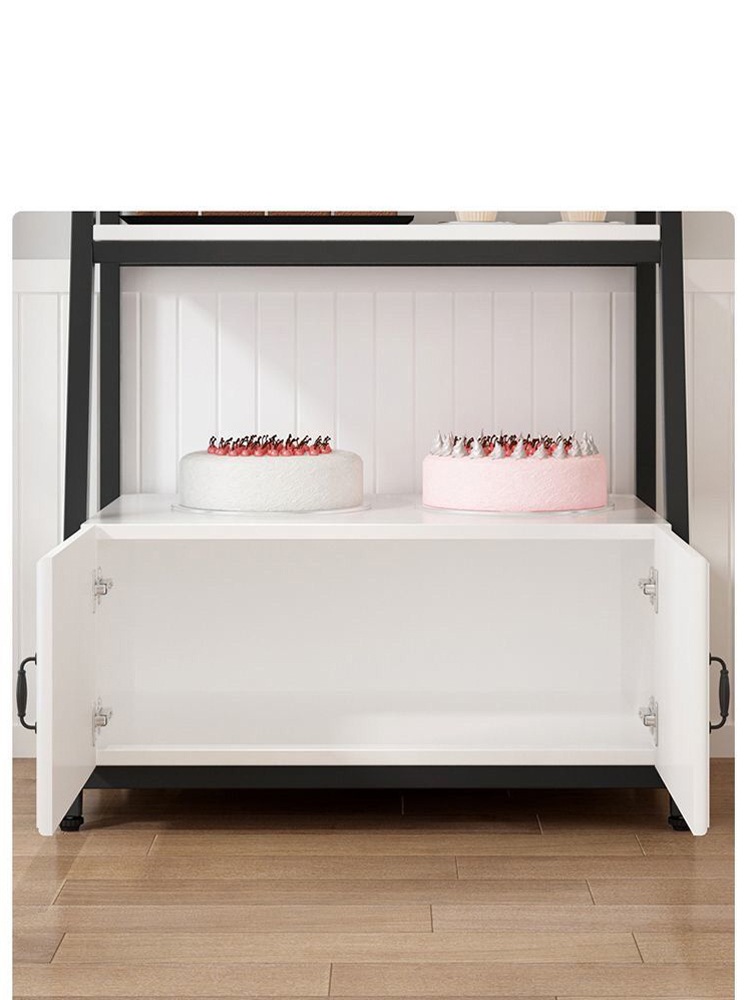 베이커리 진열대 홈카페 수납장 주방 하부장 120x40x145cm 카본블랙 - 상품 이미지