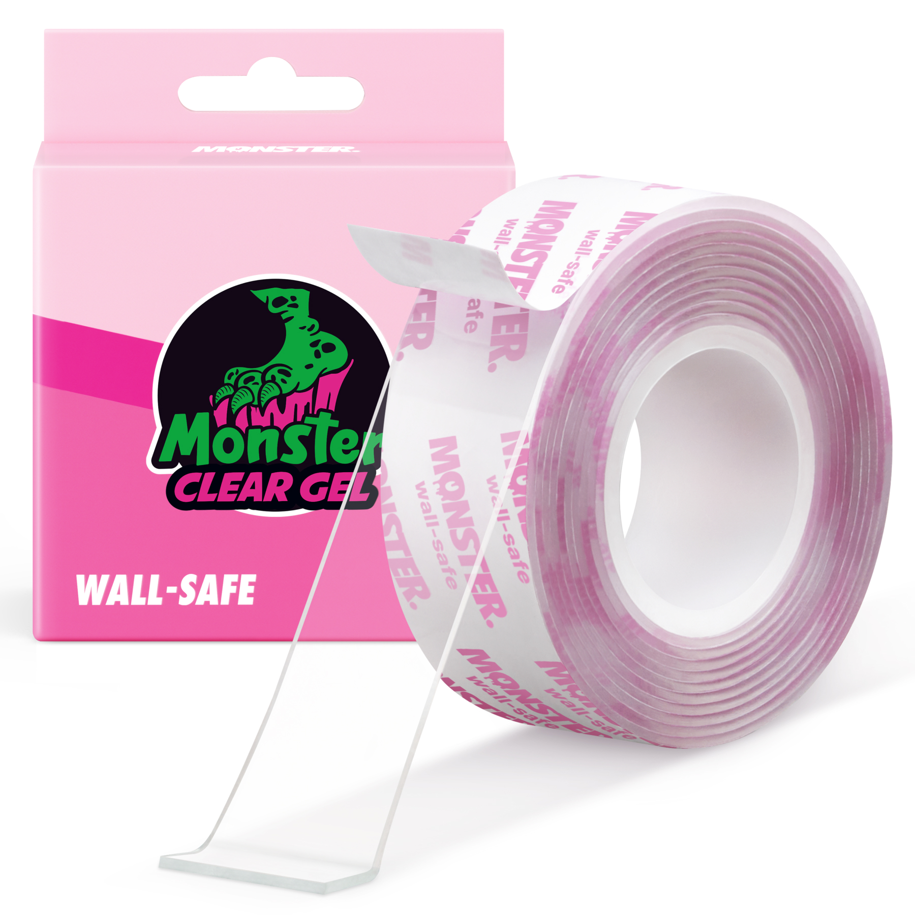 몬스터 겔 벽지용 클리어겔 1.5m 자국안남는 양면테이프 초강력 실리콘 투명 무타공벽걸이 제품 이미지