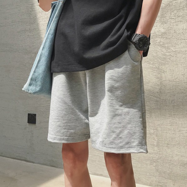 남성 반바지 면반 트레이닝 캐주얼 허리밴딩 INSUM 59 카고 면반바지 오버핏 남자 - 상품 이미지