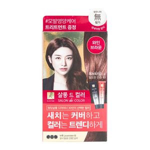 엘라스틴 셀프 미용실 두피 머리 부분 순한 살롱드컬러 새치 염색약 와인브라운 1개 : 퍼퓸앤코스