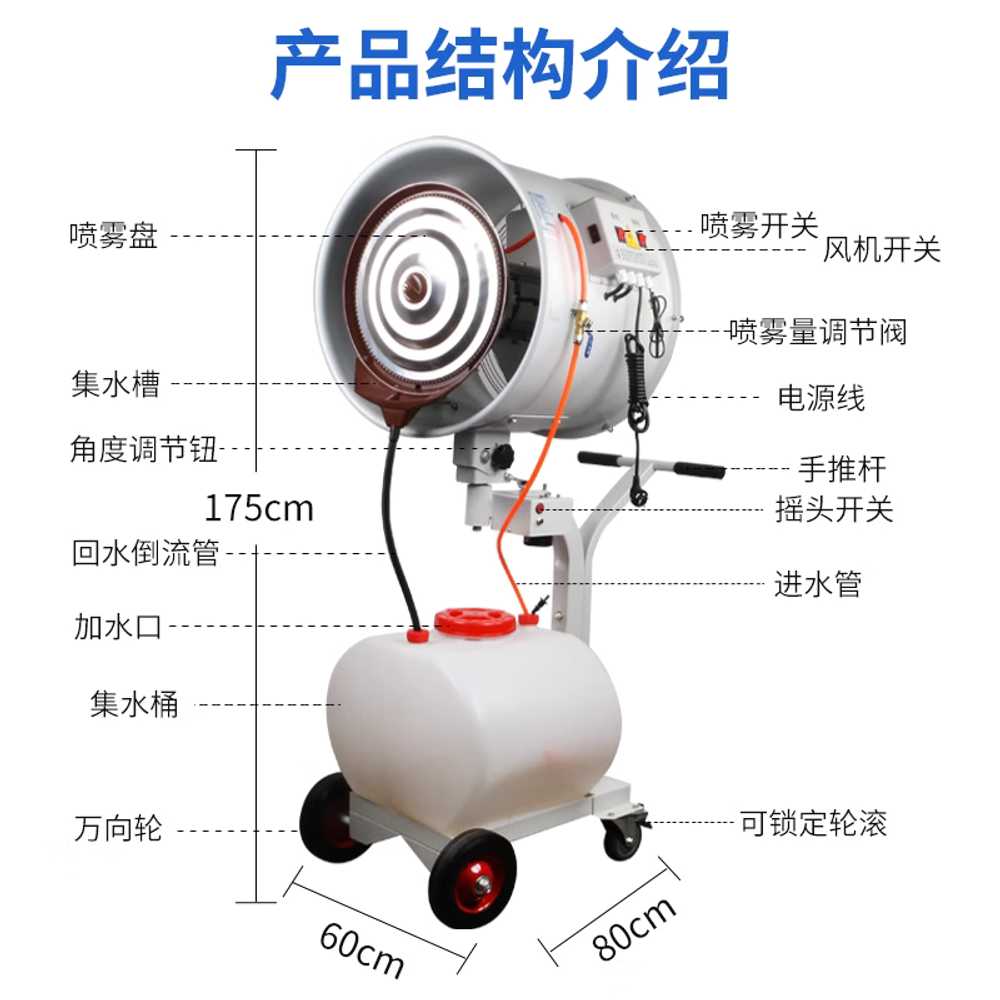 산업용 가습기 초음파 공장 마트 수분 미스트 습도 550W - 상세 이미지 5