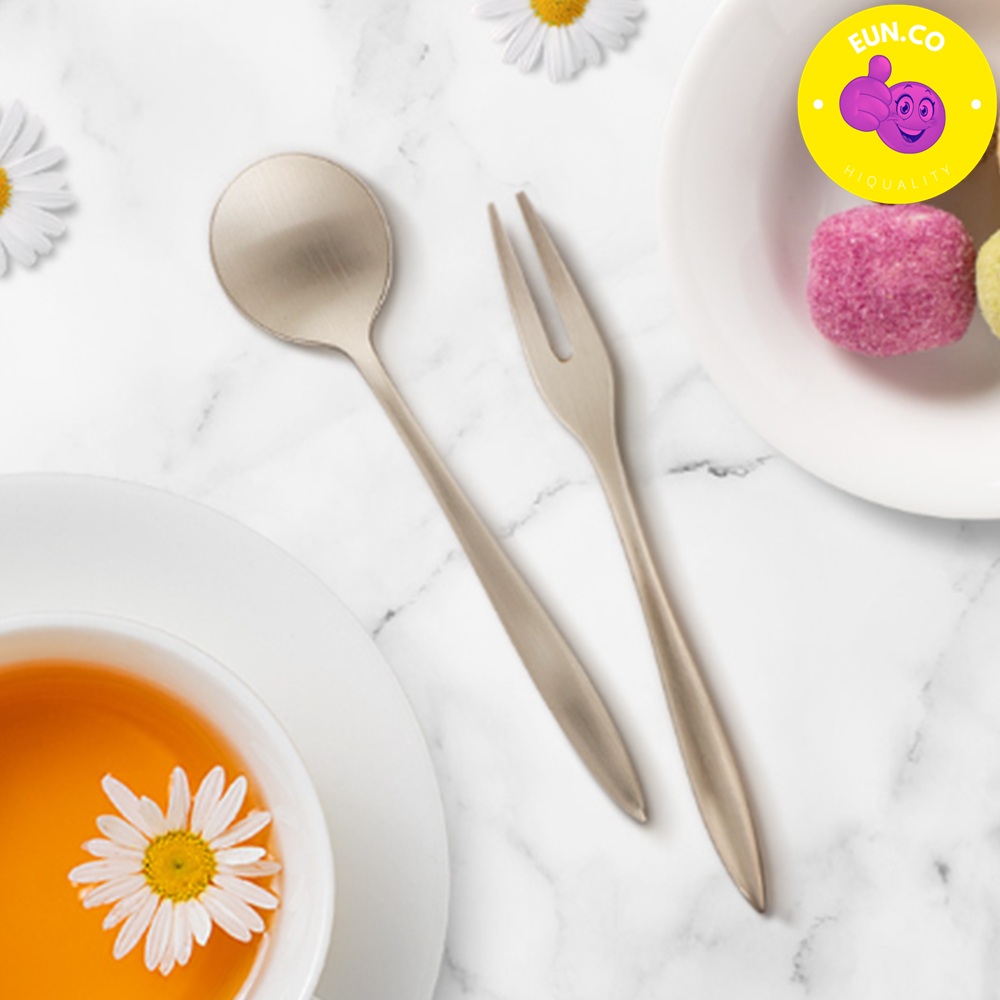 유기 티포크 티스푼 수공예 방짜유기 과일포크 홈카페 디저트