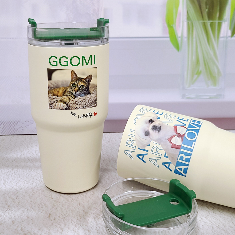 포토텀블러 강아지 텀블러 굿즈 송년회기념품 590ml - 상세 이미지 2