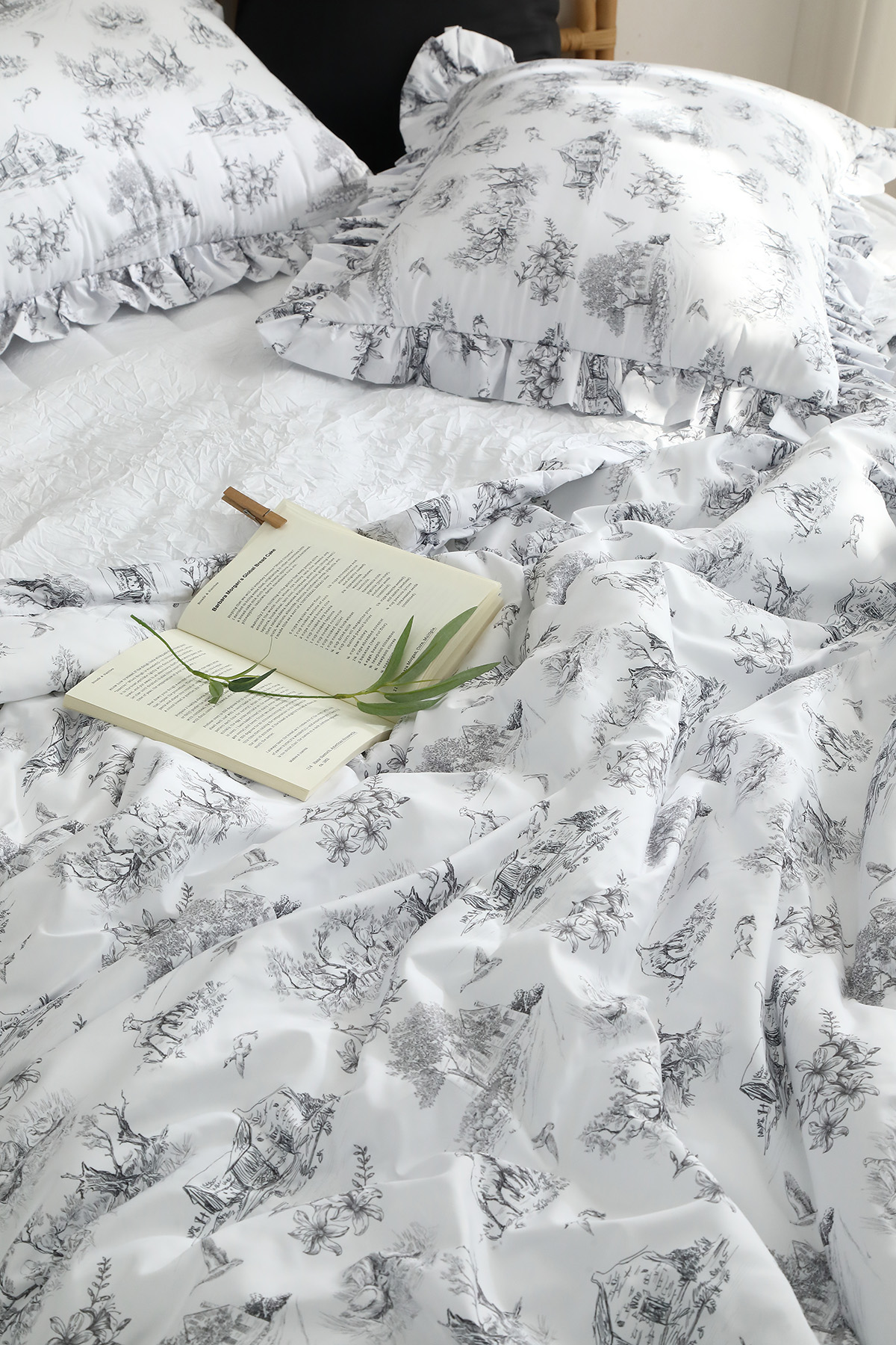 엠시베딩 간절기이불 뜨왈 구름 알러지케어 프릴 이불 SS