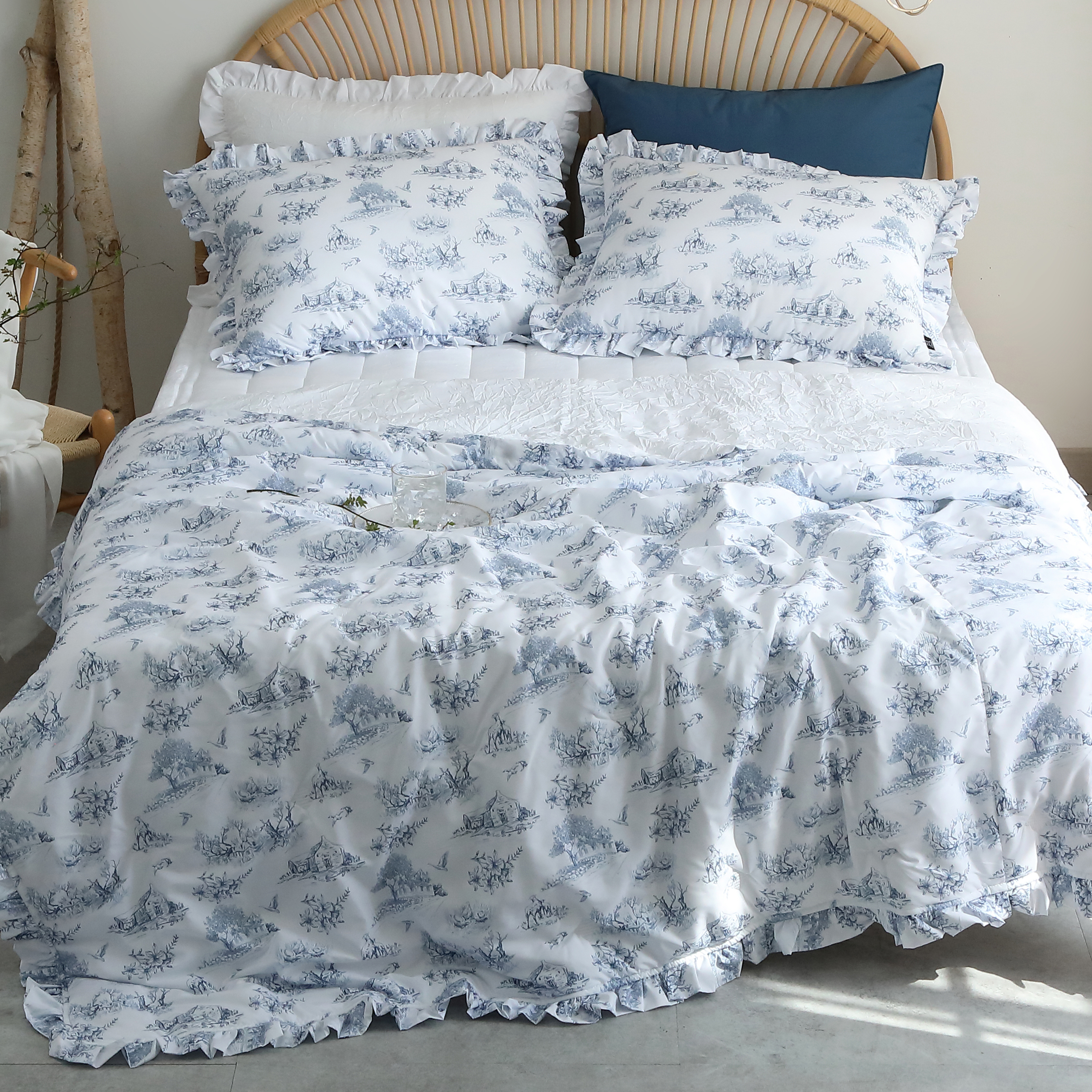 엠시베딩 간절기이불 뜨왈 구름 알러지케어 프릴 이불 SS