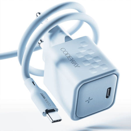 코드웨이 코드웨이 30W 초고속 충전기 + C to C 초고속 충전케이블 CD730B-C18 아이스블루 1.8m