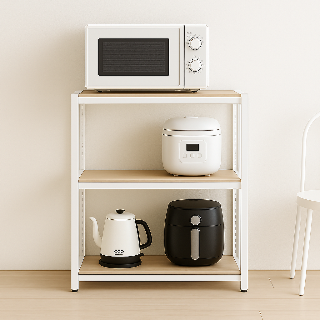렌지대 전자렌지선반 수납장 밥솥 다이 밥솥장 거치대 500300600 3단