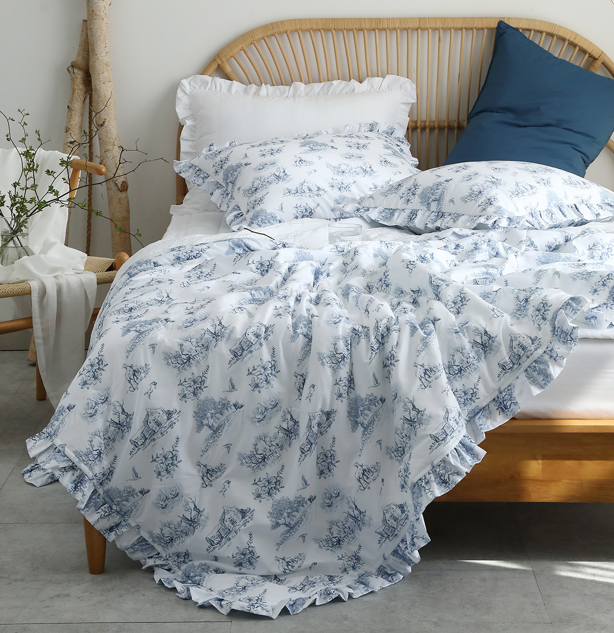 엠시베딩 간절기이불 뜨왈 구름 알러지케어 프릴 이불 SS