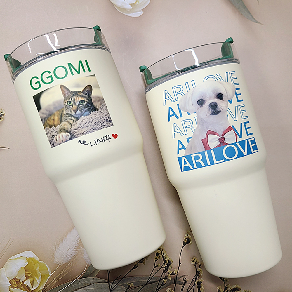 포토텀블러 강아지 텀블러 굿즈 송년회기념품 590ml - 상세 이미지 3