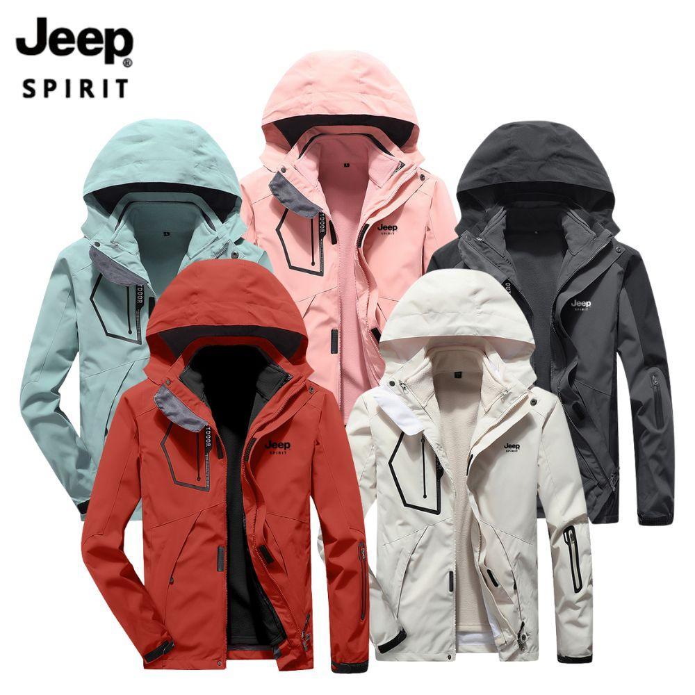 Jeep 바람막이 점퍼 (여성) 3in1 완벽방수 기모안감 탈부착 봄 가을 겨울 야상 등산복 오염방지 낚시 잠바 - 상품 이미지